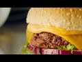 Hamburger with tabletop approach and a bit of slowmotion