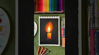 Easy Candle Drawing with Oil Pastels | OilPastel Step by Step Tutorial #oilpastel #art