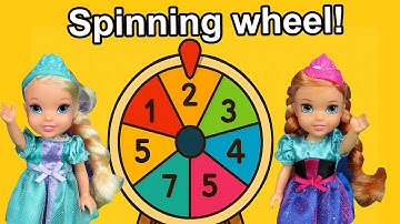 Challenge Wheel ! Elsa & Anna toddlers - fun games