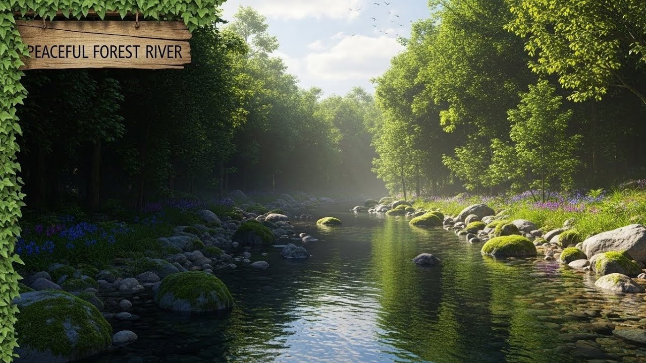 Flowing River Ambience 🌊 Peaceful Sound for Meditation, Focus, and Deep Relaxation #394