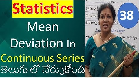 38. Mean Deviation In Continuous Series from Statistics Subject