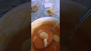 asmr  Soupe potiron poivron rouge croûton soup