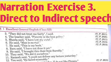 Narration . Exercise 3. Direct to Indirect