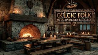 Cozy Medieval Tavern Ambience | Irish Folk Music & Fireplace 🕯️