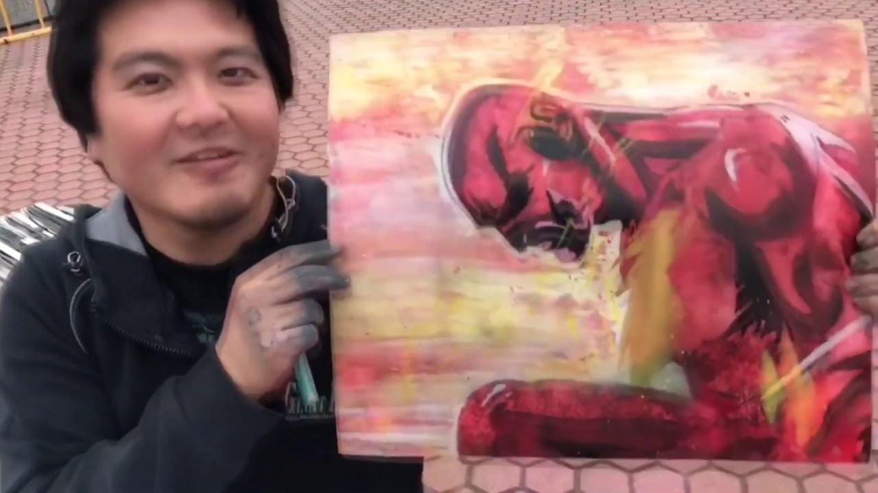 Flash - DC Comics spray painting!