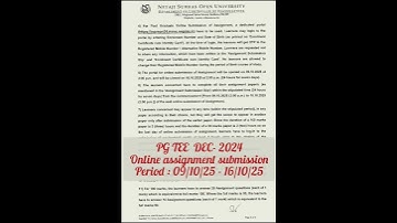 NSOU PG Term End Examination-2024 Assignment Notice Published..🔥🔥#nsou_exam #nsoupgexam #assignment