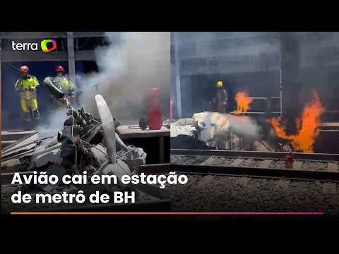 Small plane crashes at subway station and pilot dies in BH