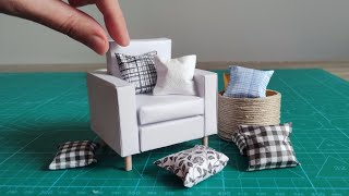 Make tiny pillows with paper ~ budget friendly DIY dollhouse miniatures