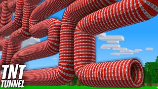 I Found A Crooked Tnt Tunnel In Minecraft Whats Inside The Longest Tnt ?