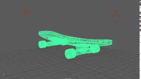 3d modeled skateboard MAYA playblast