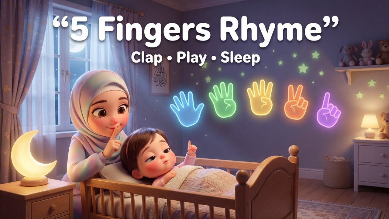 5 Fingers Rhyme | Sweet Bedtime Song for Toddlers 💕 | I Love Muslim TV 😊