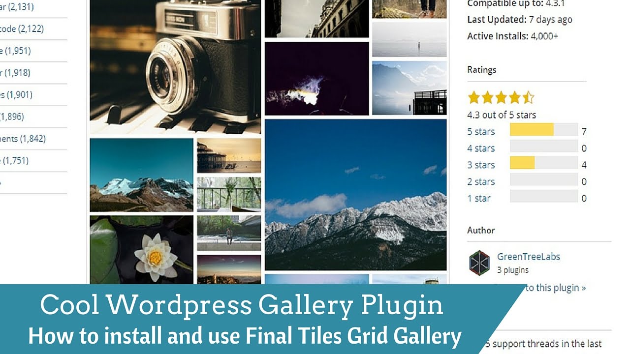 Cool responsive grid gallery plugin for Wordpress
