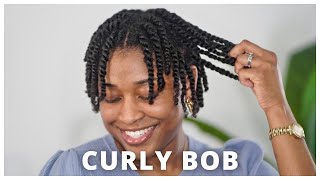 Trying a twist out after getting a silk press and bob haircut!