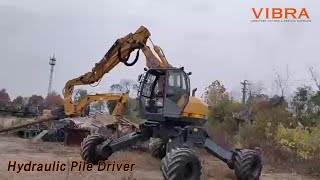 Meter Sheet Hydraulic Pile Driver Excavator Vibrating Wheeler Type