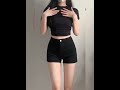 High-waist stretch denim shorts for women, black casual slim-fit shorts for summer