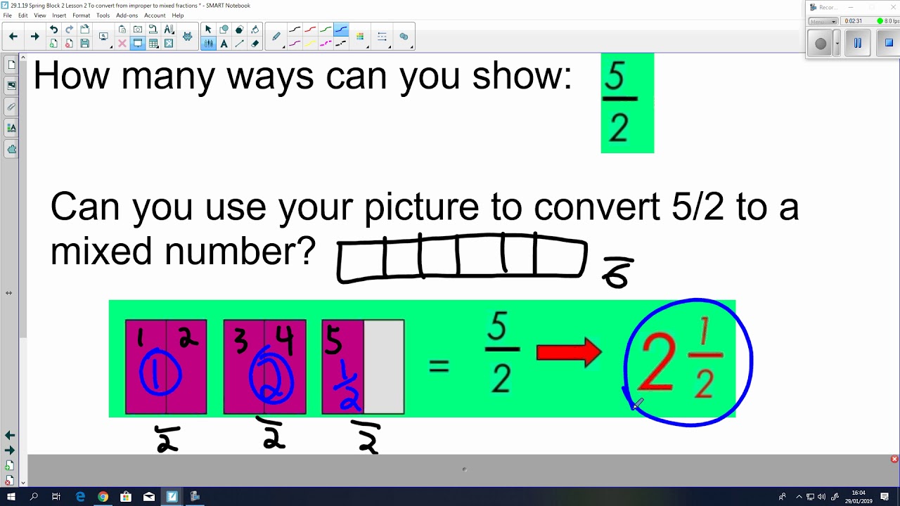 29 1 19 Spring Block 2 Lesson To Convert From Improper Mixed 29 1 19 Spring Block 2 Lesson To Convert From Improper Mixed Fractions