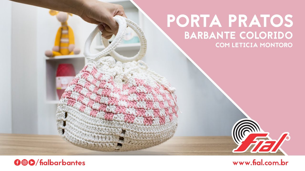Porta Pratos em Crochê - Sacola Para Churrasco: Passo a Passo deCrochê | Fial Barbantes