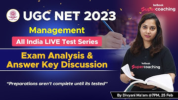 UGC NET 2023 | Management | All India LIVE Test | Exam Analysis & Answer Key | Divyani Mam #ugcnet
