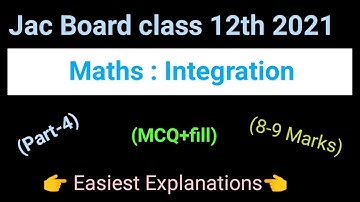Important mcq of integration for jac board Class 12। part -4