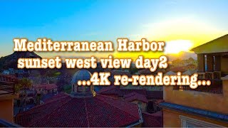 Tokyo DisneySEA Mediterranean Harbor BGM sunset west view day2 4K re-rendering