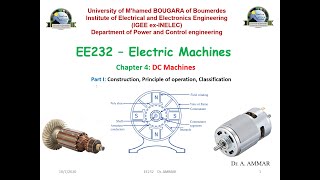 Electric machines: DC machines Lecture 02 Part#1: Methods of excitation  (Google Meet) 08/10/2020