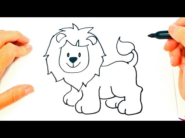 Cómo dibujar un León paso a paso | Dibujo fácil de León - clipzui.com