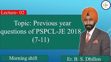 Lec-02 Previous questions of PSPCL-JE 2018 (7-11)