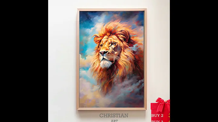 Lion And Jesus Canvas Art, Lion Of Judah, Church Decor, God Wall Art Home Decor, Gift For Christians