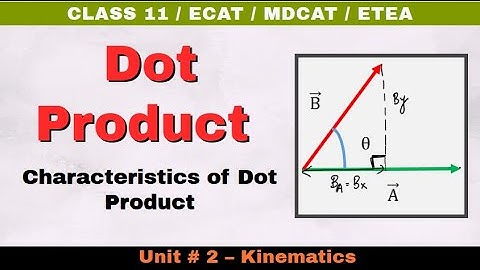 Dot Product / Scalar Product , Characteristics - Unit 2 Kinematics - Class 11 Physics- #TP11 20