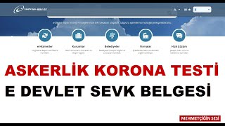 E Devlet Askerlik Sevk Belgesi Korona Testi Anketi | PCR Testi