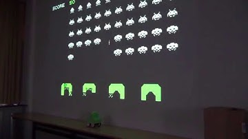 Space Invaders with physical tank