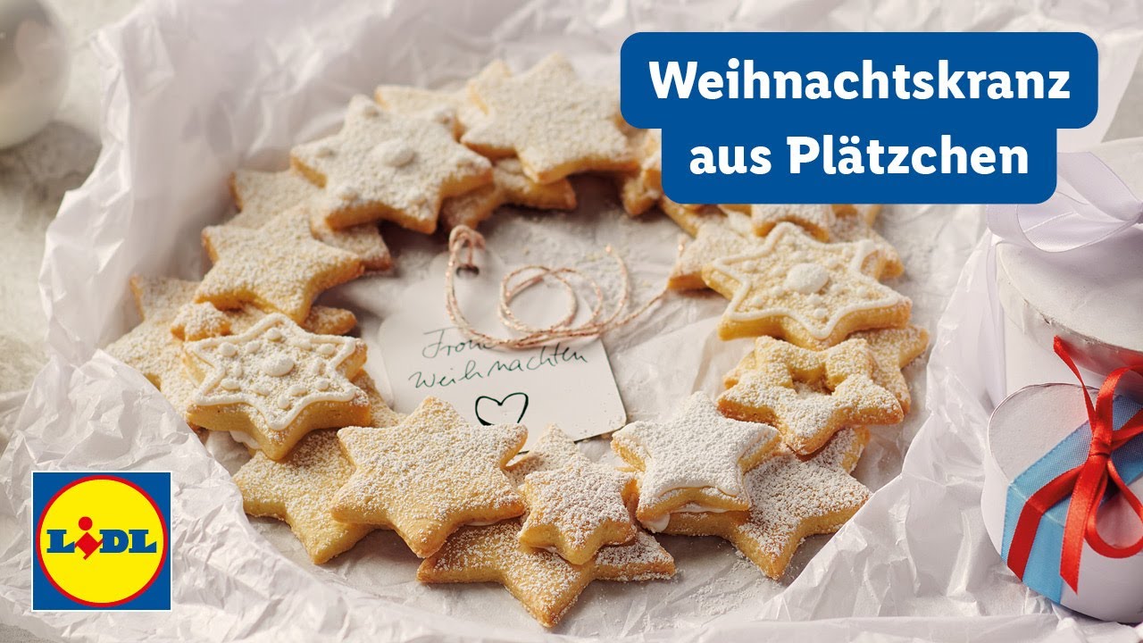 Weihnachtskranz aus Plätzchen  Lecker  Lidl Kochen - YouTube