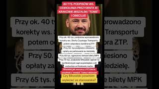 80 tys. podpisów ws. odwołania prezydenta w Krakowie! Miszalski \