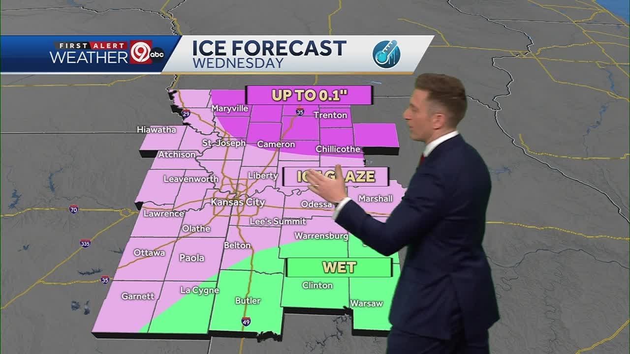 Freezing drizzle creating slick spots on the roads - YouTube