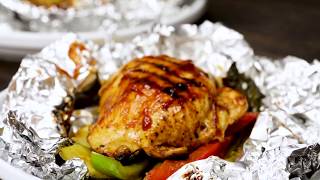 Grilled Barbecue Chicken and Vegetables in Foil Recipe screenshot 3