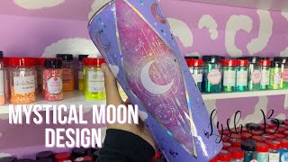 Mystical moon tumbler design, Celestial Moon Tutorial, Peekaboo tumbler