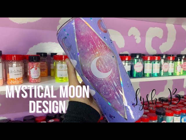Mystical moon tumbler design, Celestial Moon Tutorial, Peekaboo