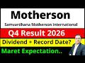 Motherson Q4 result 2026 I Motherson share dividend I MOTHERSON SHARE NEWS I Samvardhana Motherson