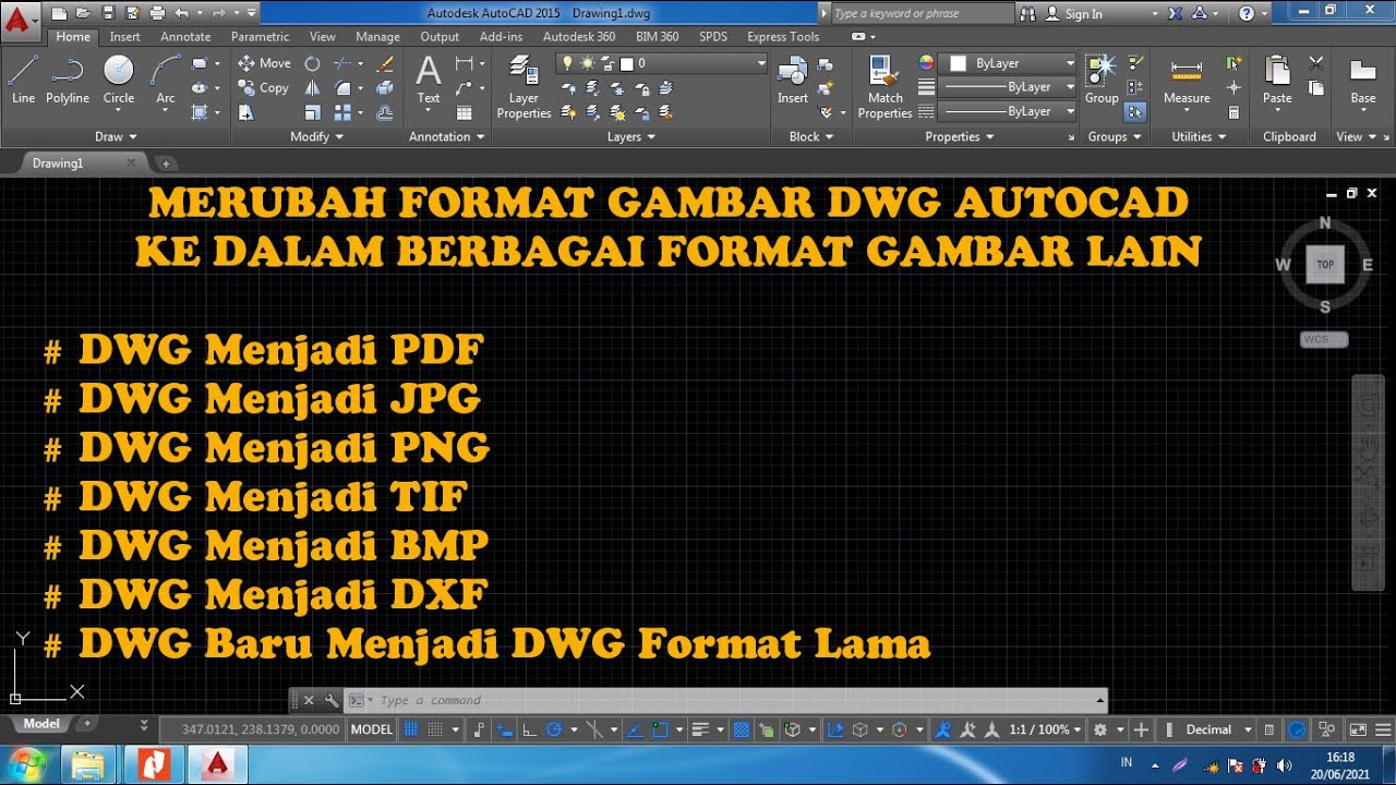 Membuat Gambar DWG AutoCAD Menjadi Berbagai Macam Format 