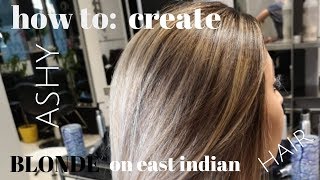 how to create ASHY BLONDE on east indian hair - YouTube