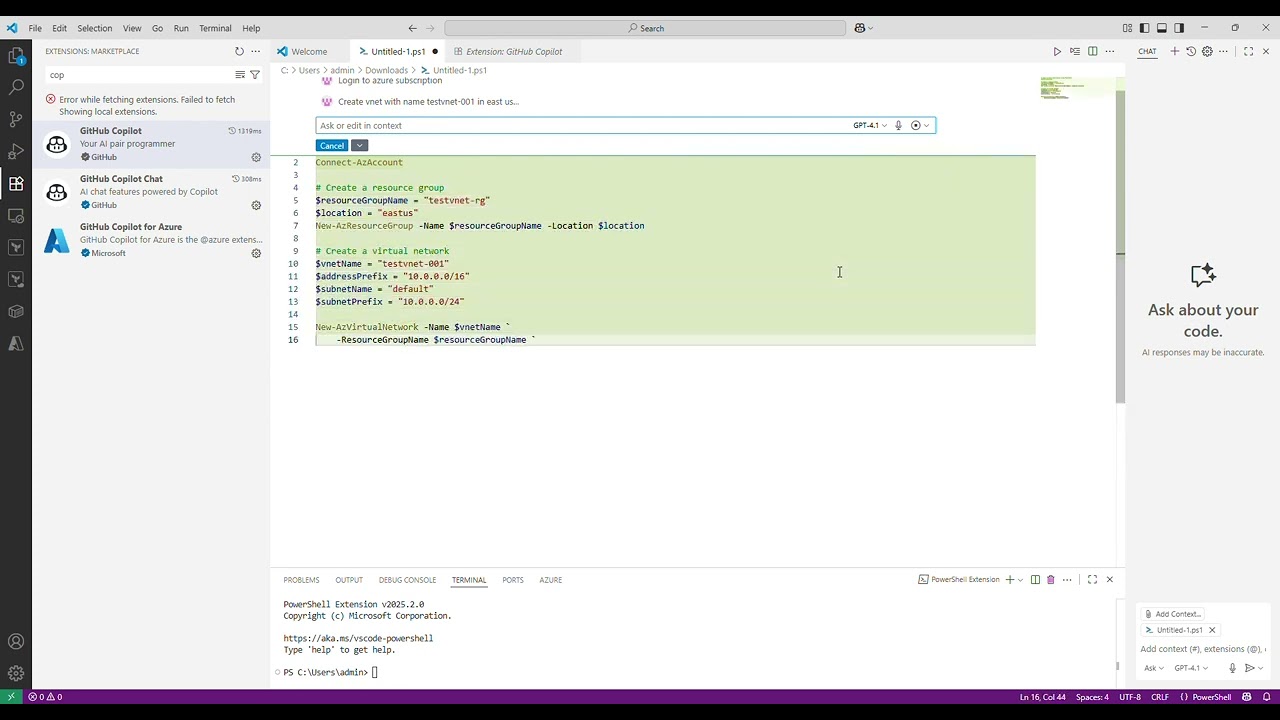 How to automate Azure tasks using GitHub Copilot — without writing a single line of code!