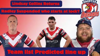 Who comes in for Radley? Sydney Roosters VS North Queensland Cowboys Magic Round Predicted line up.