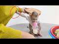 Baby FIDO Catch Mom's Shirt Super Tight Not To Leave Him Agian
