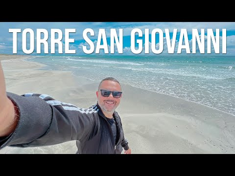 TORRE SAN GIOVANNI SALENTO Spiaggia Beach Walking Tour 🏖 4K Beach Walk ☀️ Italy (Sunny Day)