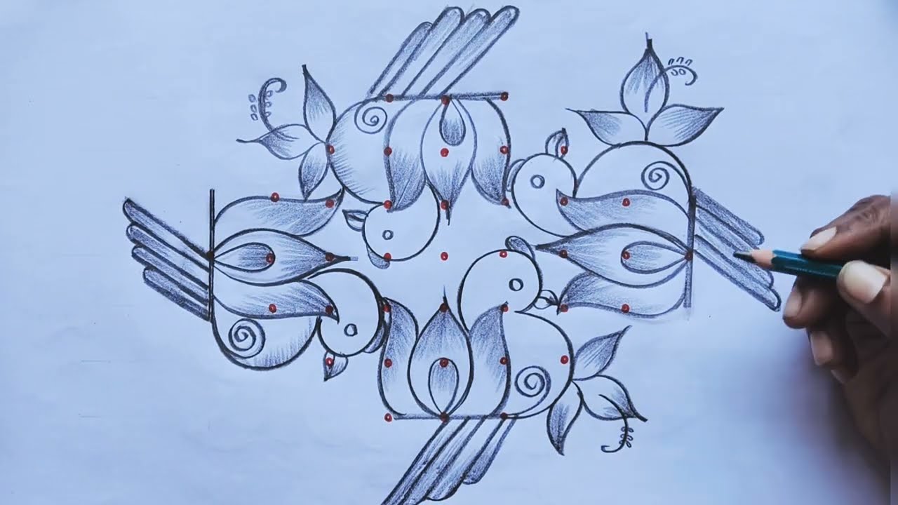 🌺7 dots simple different ரங்கோலி 🌺 simple muggulu 🌺 creativity 🌺 Excellent unique kolam 🌺