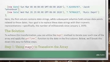 Updating a Single Column in a 2-D Array with getTime() in JavaScript