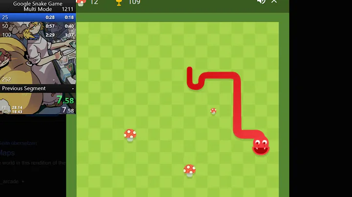 Google Snake Game - Multi Mode - 25 Apples in 17.100