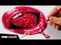 How to Draw Realistic Glossy lips with ONE Color