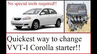 Toyota Corolla starter DIY  - quickest way to replace