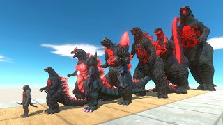 EVOLUTION of RED SKULL GODZILLA 2014 Size Comparison VS White Monster Team - ARBS